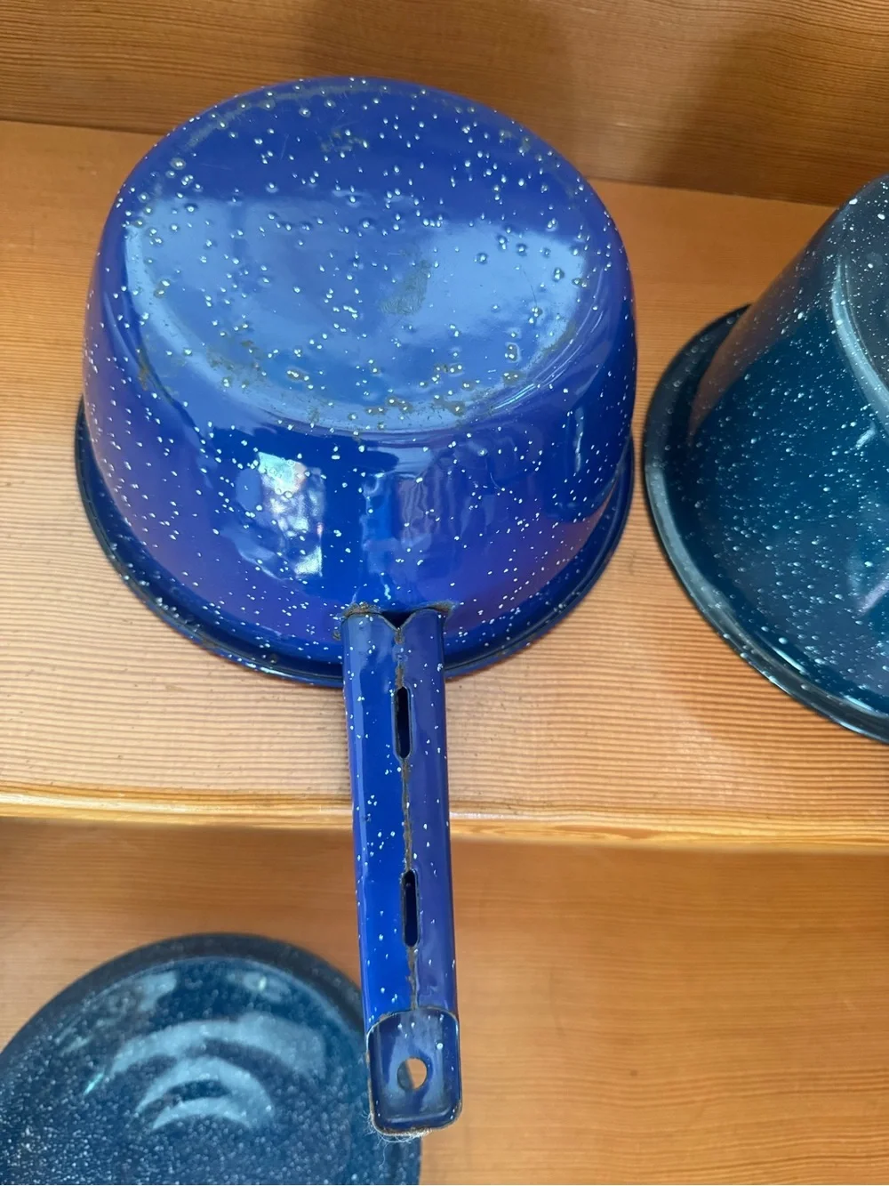 Blue Speckled Enamel Cookware - 3 Pieces
